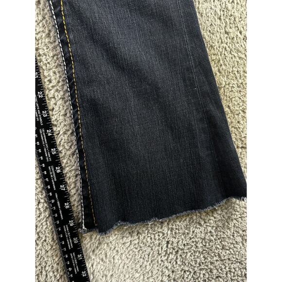 Seven 7 Jeans Women 31 Low Rise Flare Leg Thick Stitch Western Festival Y2K - Picture 5 of 10